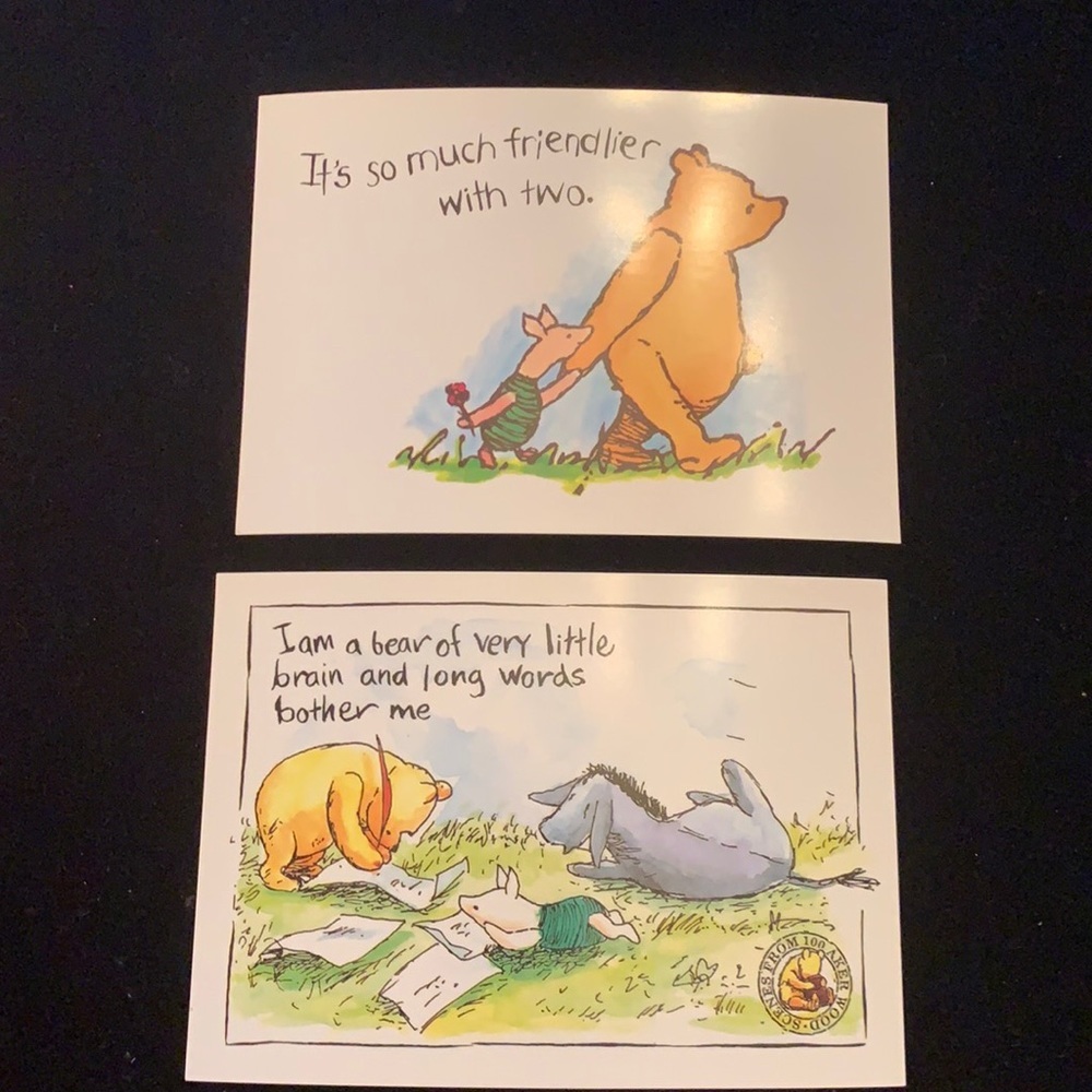 Set of 2 Classic Winnie The Pooh Postcards​